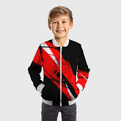 Бомбер детский Real Madrid текстура, цвет: 3D-белый — фото 2