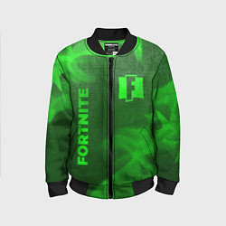 Бомбер детский Fortnite - green gradient вертикально, цвет: 3D-черный