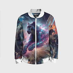 Бомбер детский Космическая пантера - нейроарт, цвет: 3D-белый