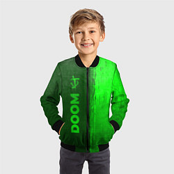 Бомбер детский Doom - green gradient по-вертикали, цвет: 3D-черный — фото 2