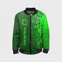 Бомбер детский God of War - green gradient по-вертикали, цвет: 3D-черный
