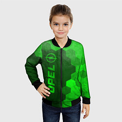 Бомбер детский Opel - green gradient по-вертикали, цвет: 3D-черный — фото 2