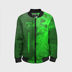 Бомбер детский Lamborghini - green gradient по-вертикали, цвет: 3D-черный