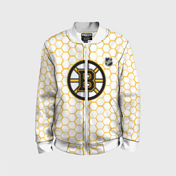 Бомбер детский Бостон Брюинз - белые соты, цвет: 3D-белый