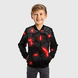 Бомбер детский Красная неоновая броня, цвет: 3D-черный — фото 2