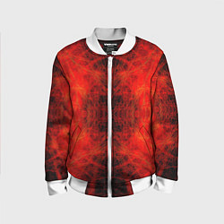 Бомбер детский Красно-черная кожа дракона, цвет: 3D-белый