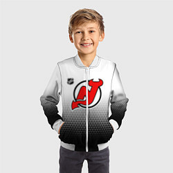 Бомбер детский Нью Джерси Девилз - из белого в черный, цвет: 3D-белый — фото 2