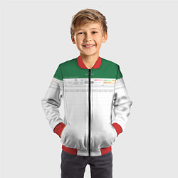 Бомбер детский Таблица Excel текстура, цвет: 3D-красный — фото 2