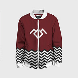 Бомбер детский Твин Пикс - лого, цвет: 3D-белый