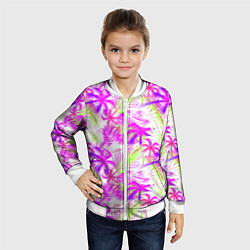 Бомбер детский Palm tree pink, цвет: 3D-белый — фото 2