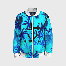 Бомбер детский Doom неоновые тропики, цвет: 3D-белый