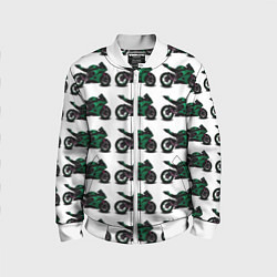 Детский бомбер Motorbike dark green