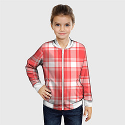 Бомбер детский Checked red white, цвет: 3D-белый — фото 2