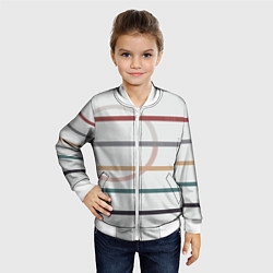 Бомбер детский Stripes and circle, цвет: 3D-белый — фото 2