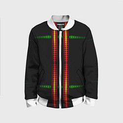 Детский бомбер Neon black green circles