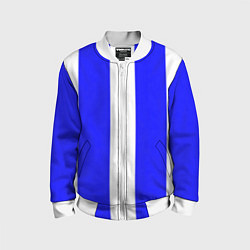 Детский бомбер Color white blue line