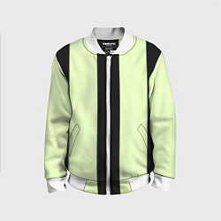 Бомбер детский Color light green black line, цвет: 3D-белый