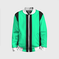 Детский бомбер Color turquoise black line