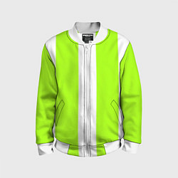 Детский бомбер Color light green white stripes