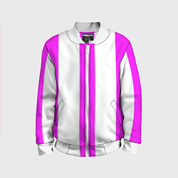 Детский бомбер Color white pink lines