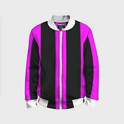 Бомбер детский Color black pink lines, цвет: 3D-белый