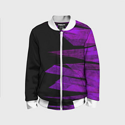 Детский бомбер Color purple black stripes