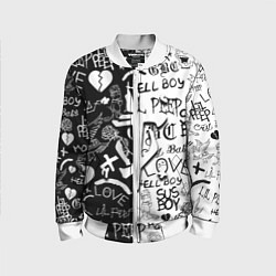 Бомбер детский Doom x liil peep pattern black, цвет: 3D-белый