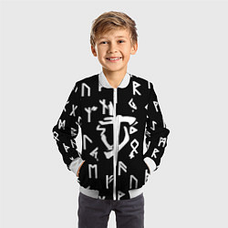 Бомбер детский Doom магические символы, цвет: 3D-белый — фото 2