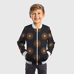 Бомбер детский Black coffee moon drops pattern, цвет: 3D-белый — фото 2