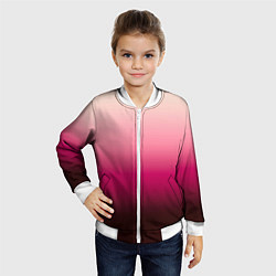 Бомбер детский Градиент transcendent pink омбре, цвет: 3D-белый — фото 2