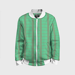 Детский бомбер Color green cage brown stripes