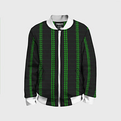 Бомбер детский Color black cage green stripes, цвет: 3D-белый