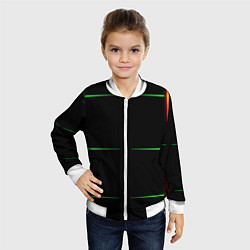 Бомбер детский Color black green orange stripes, цвет: 3D-белый — фото 2