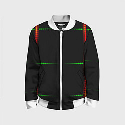 Бомбер детский Color black green orange stripes, цвет: 3D-белый