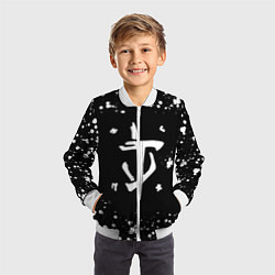 Бомбер детский Doom брызги белых красок, цвет: 3D-белый — фото 2