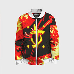 Бомбер детский Doom огненный, цвет: 3D-белый
