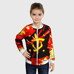Бомбер детский Doom огненный, цвет: 3D-белый — фото 2
