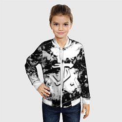 Бомбер детский Doom краски всплеск белые, цвет: 3D-белый — фото 2