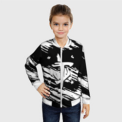 Бомбер детский Doom краски полосы, цвет: 3D-белый — фото 2