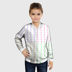 Бомбер детский Color white multicolored stripes, цвет: 3D-белый — фото 2