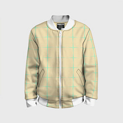 Бомбер детский Color beige green crosses, цвет: 3D-белый