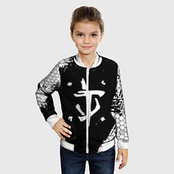 Бомбер детский Doom соты краски, цвет: 3D-белый — фото 2