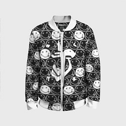 Бомбер детский Doom x nirvana pattern, цвет: 3D-белый