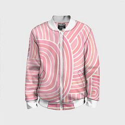 Бомбер детский Абстрактный узор розовый, цвет: 3D-белый