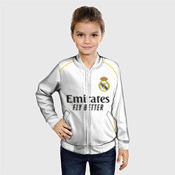 Бомбер детский Реал Мадрид домашняя форма 2025 2026, цвет: 3D-белый — фото 2