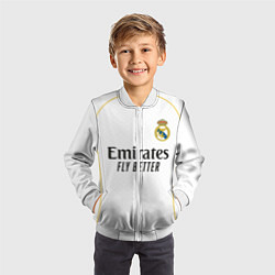 Бомбер детский Реал Мадрид домашняя форма 2025 2026, цвет: 3D-белый — фото 2