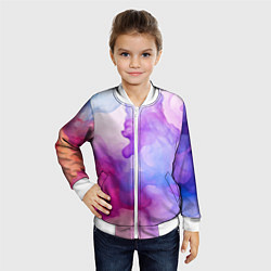 Бомбер детский Цветная дымка, цвет: 3D-белый — фото 2