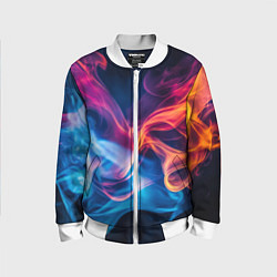 Бомбер детский Цветной огонь, цвет: 3D-белый