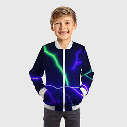Бомбер детский Multicolored lightning, цвет: 3D-белый — фото 2