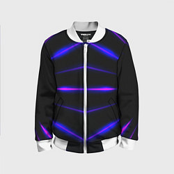 Бомбер детский Color black neon stripes, цвет: 3D-белый
